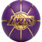 洛杉矶湖人队标志 - 紫色和金色篮球上有湖人英文字样
